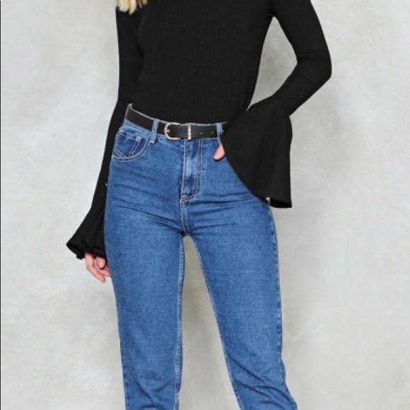 Nasty gal black turtleneck with flare sleeves - Picture 4 of 6